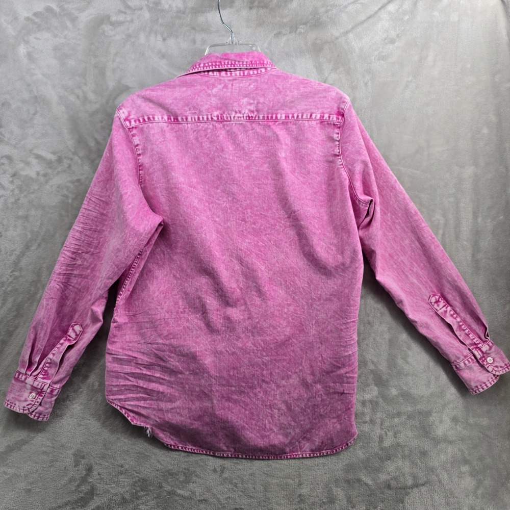 Frank & Eileen Size Small Pink Mineral Acid Wash Cotton Button Down Shirt - Picture 7 of 8